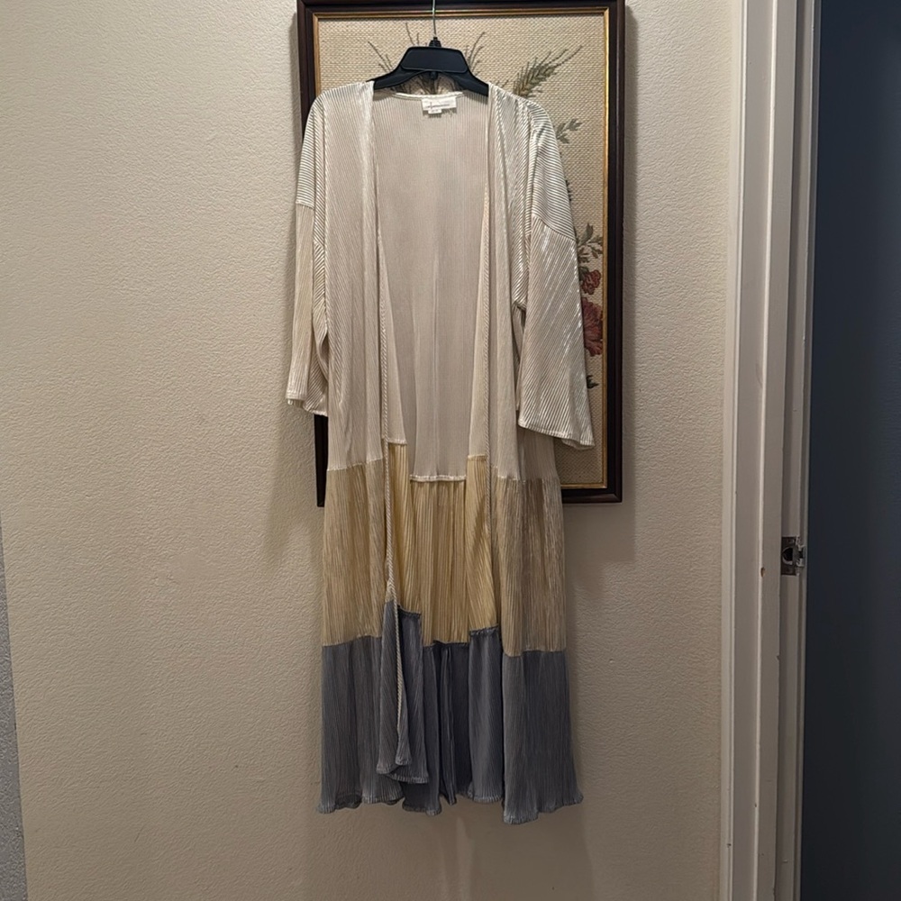Anthropologie Kimono Duster metallic One size